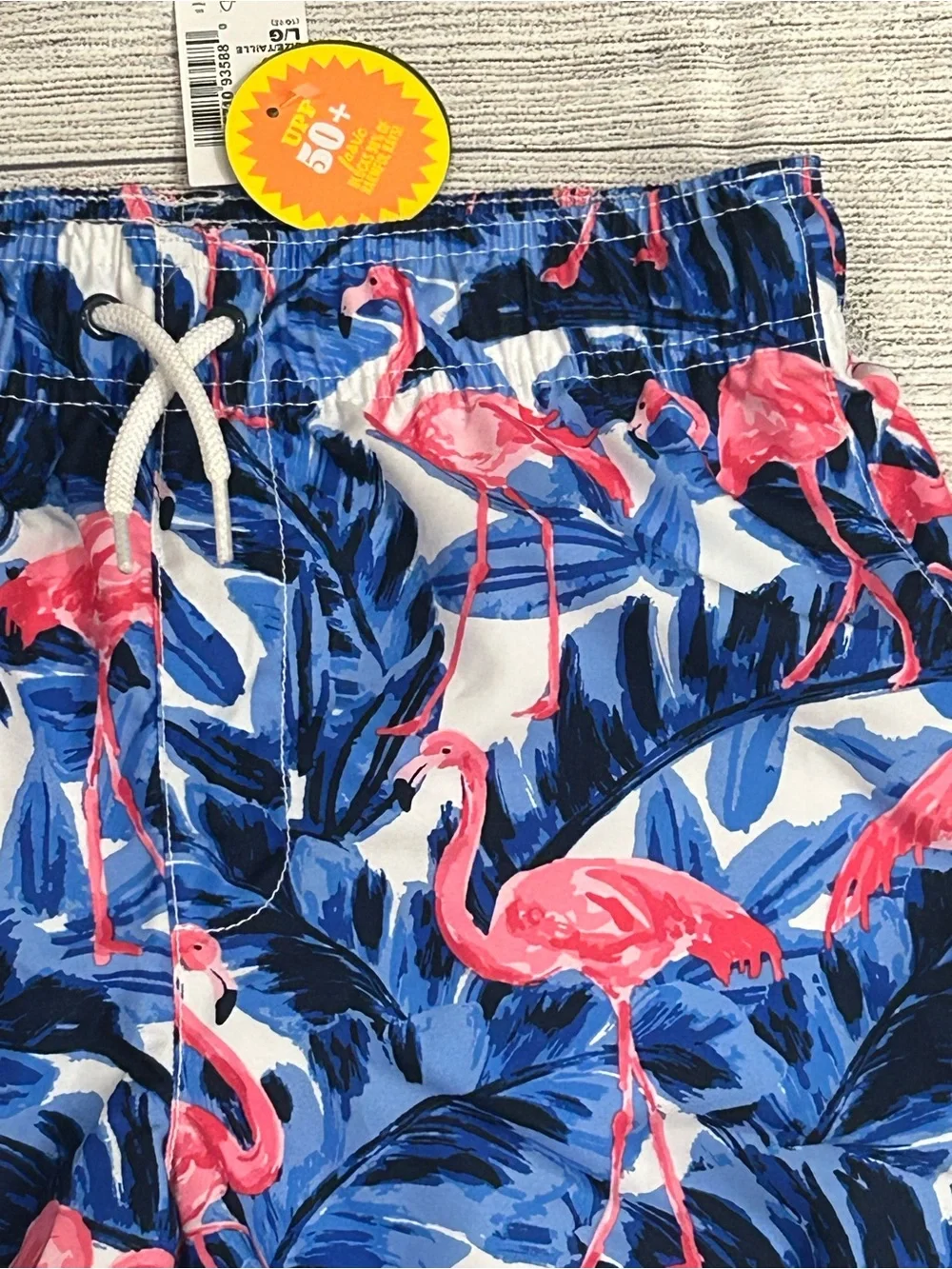 Children’s Place Flamingo swim trunks size L 10/12 boys NWT